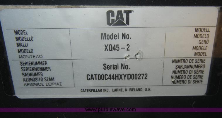 image for item D4211 Portable Caterpillar XQ45 Gen Set