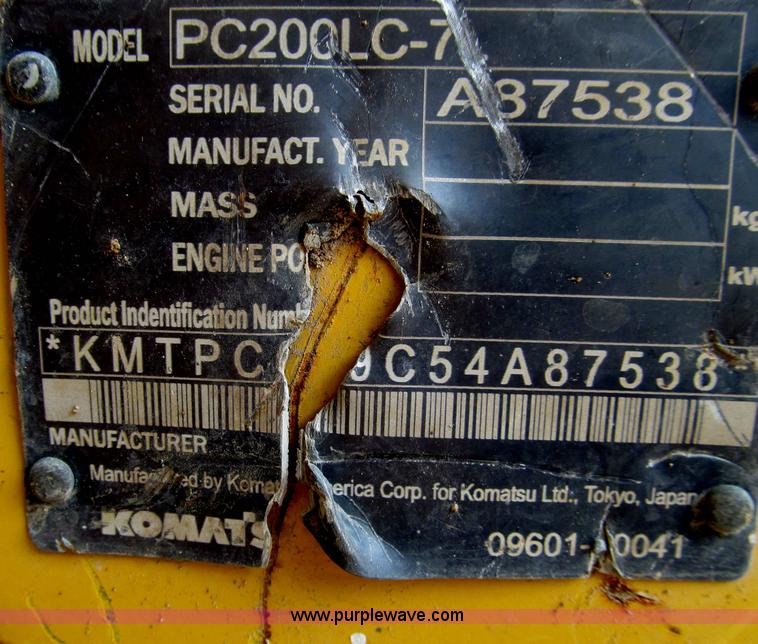 image for item F4528 2001 Komatsu PC200LC excavator