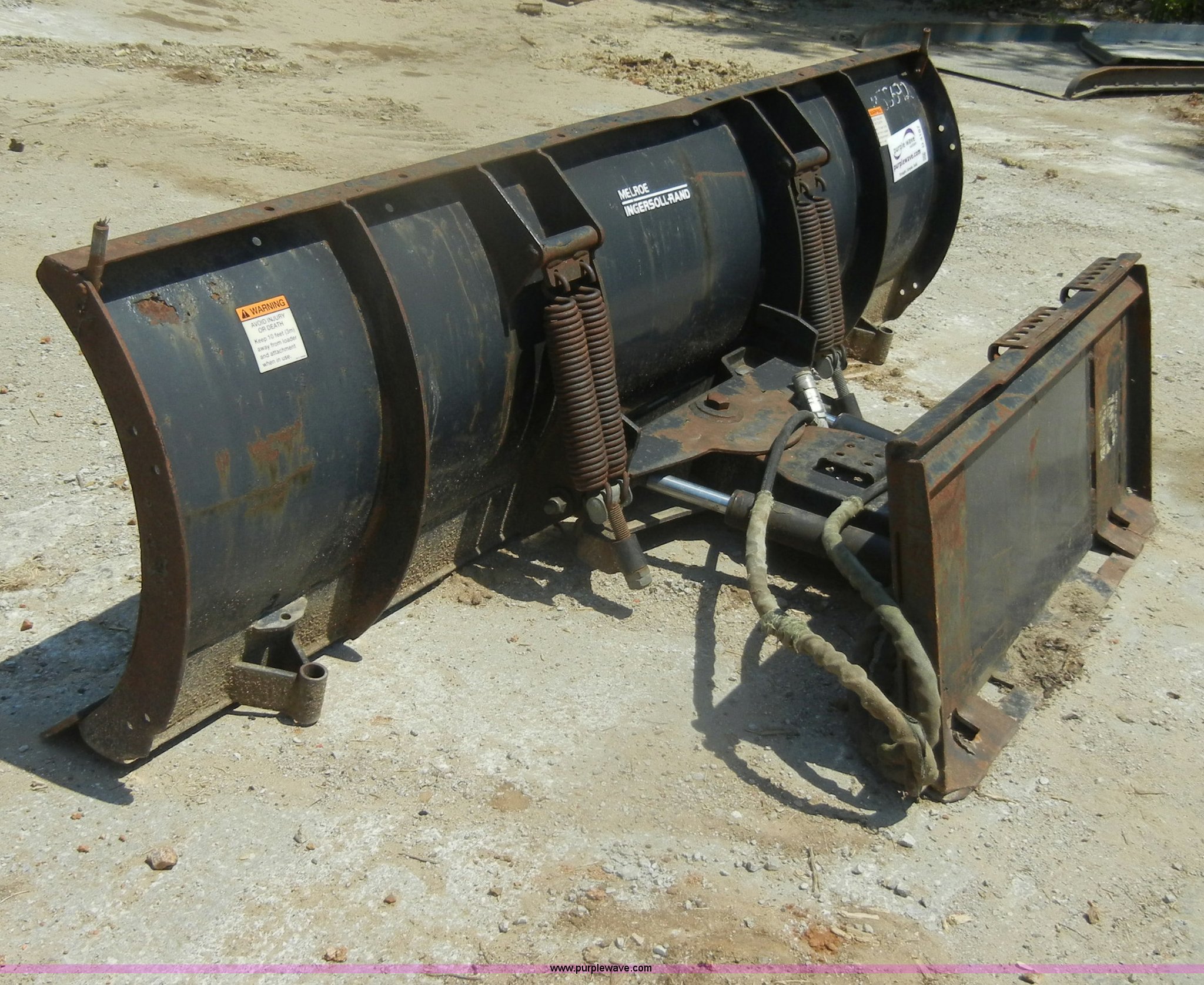 IngersollRand 10' snow plow skid steer attachment in Kansas City, MO Item D4187 sold Purple