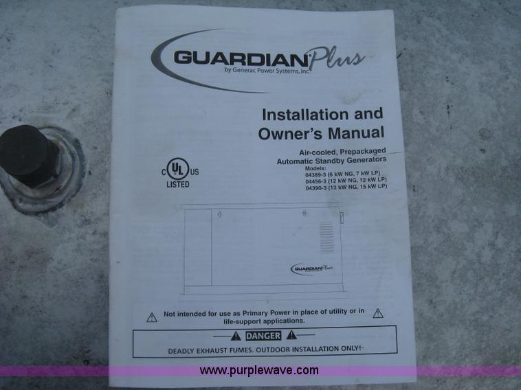 image for item A6498 Generac Guardian Plus backup generator