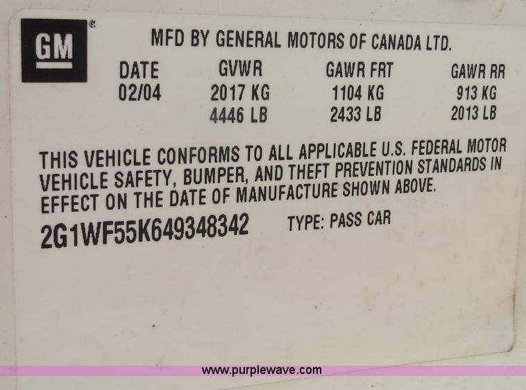 image for item B2434 2004 Chevrolet Impala