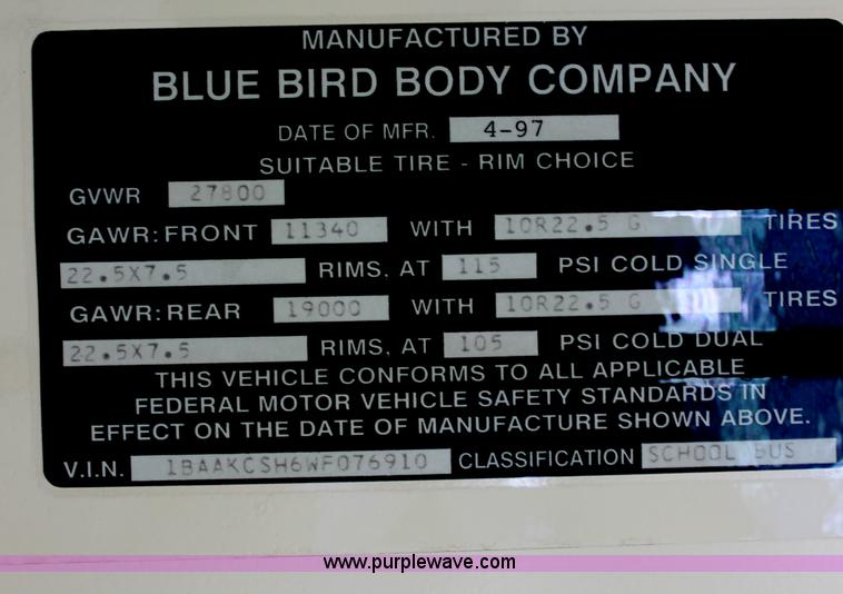 image for item C2582 1998 Blue Bird TC2000 school bus