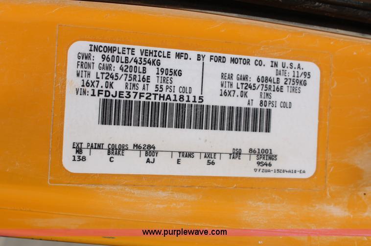 image for item C2720 1996 Ford E350 Econoline school bus