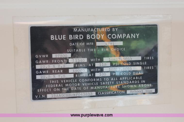 image for item C2721 1991 Blue Bird TC2000 school bus