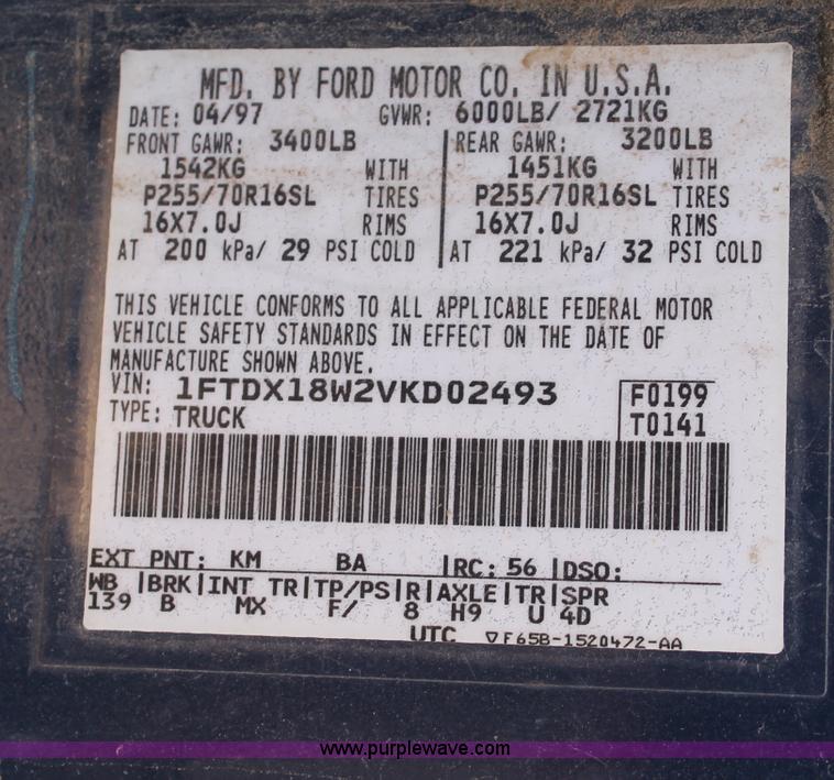 image for item L9916 1997 Ford F150 XLT SuperCab pickup truck