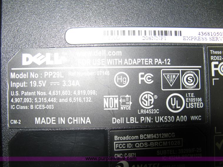 image for item R9564 Dell PP29L laptop computer