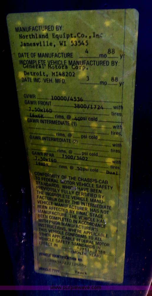 image for item B2438 1988 Chevrolet C3500 stake truck