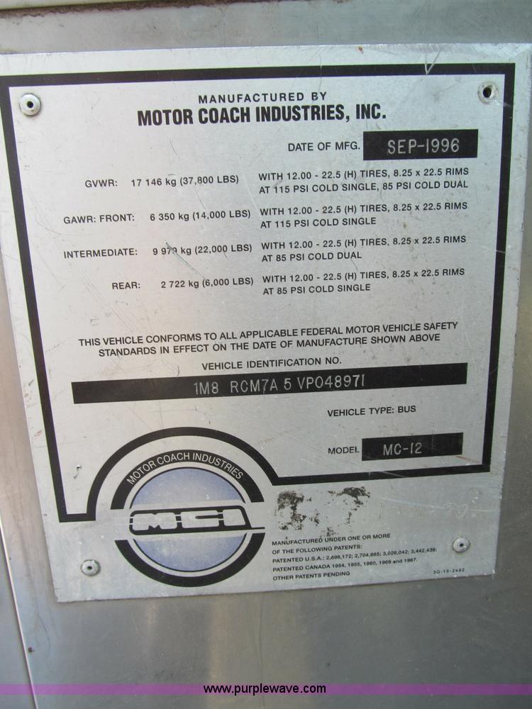 image for item B2757 1997 MCI MC-12 coach bus