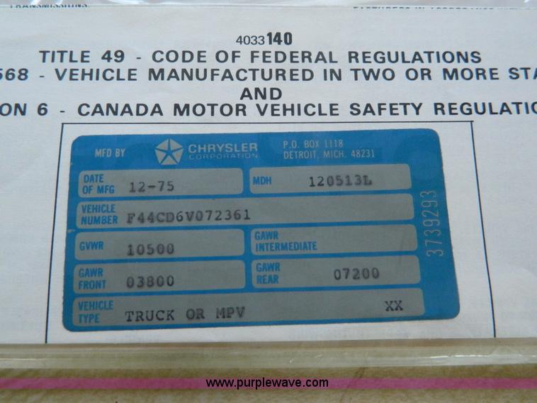 image for item B3808 1976 El Dorado 21' RV motor home