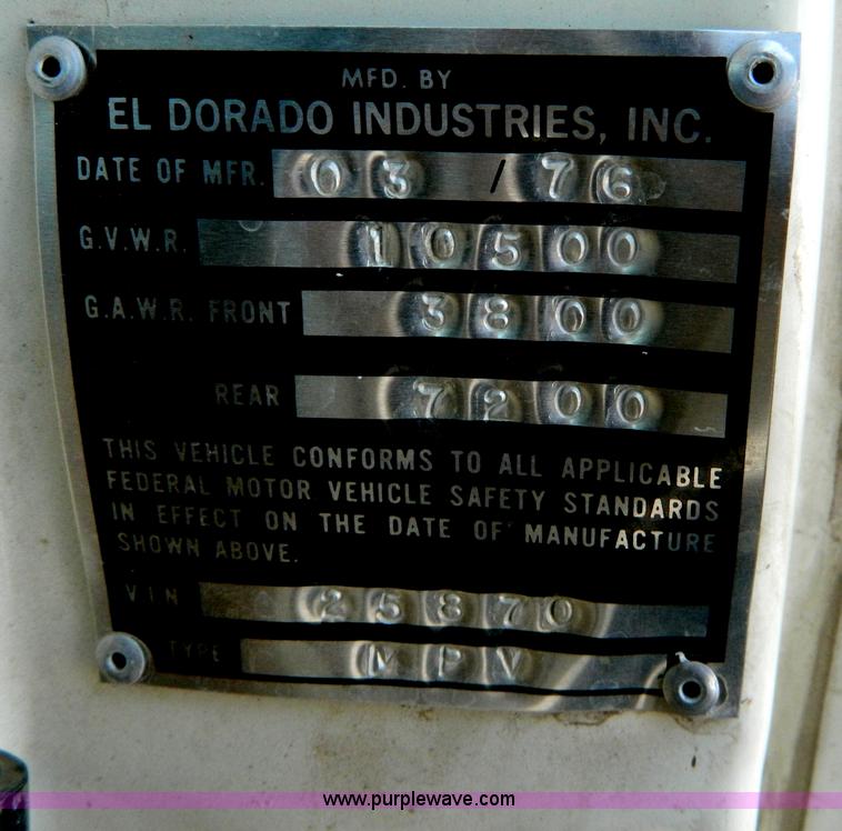 image for item B3808 1976 El Dorado 21' RV motor home