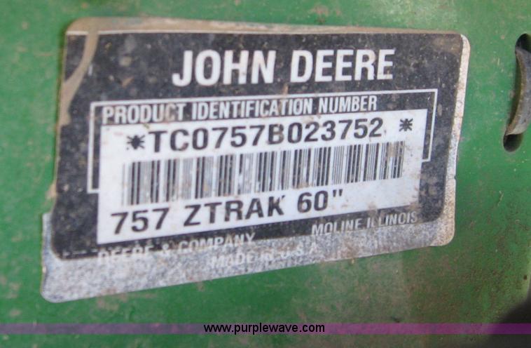 image for item C2616 John Deere 757 ZTRAK lawn mower