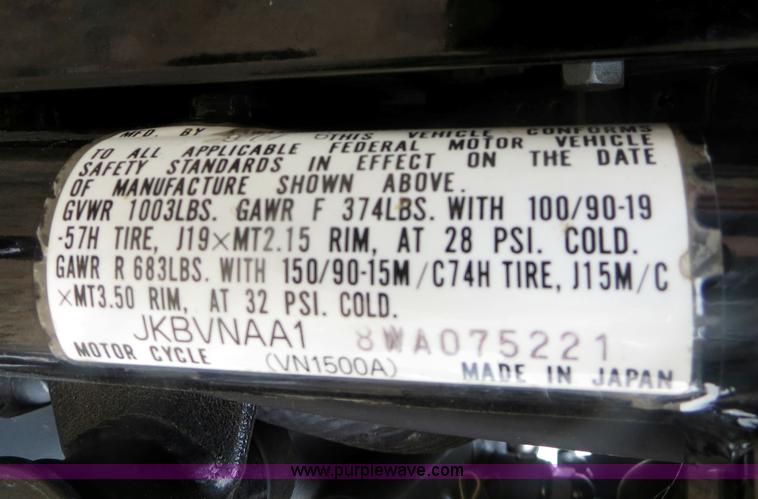 image for item C9733 1998 Kawasaki Vulcan 1500 motorcycle