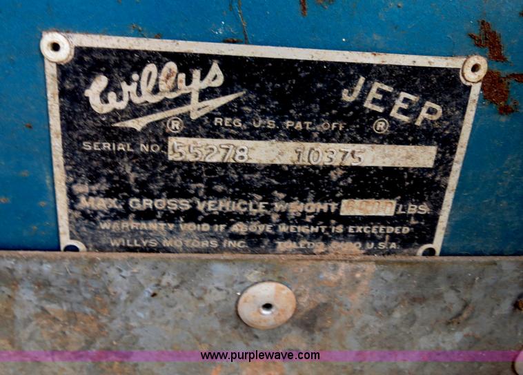 image for item C9734 1962 Willys Jeep pickup truck