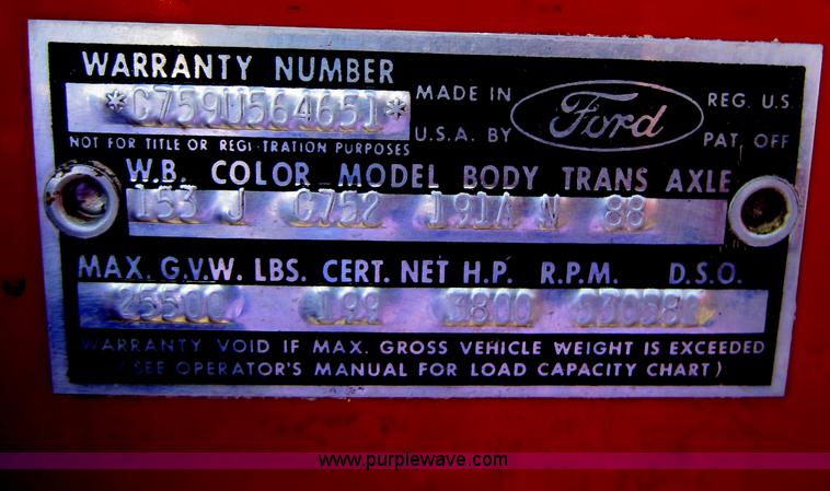 image for item D5577 1964 Ford 750 firetruck