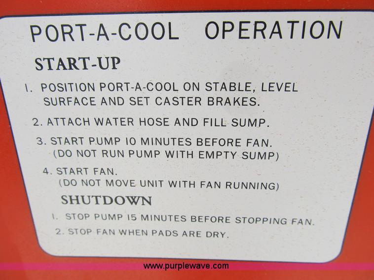 image for item K9307 2001 Port-A-Cool 2000 evaporative pneumatic cooler