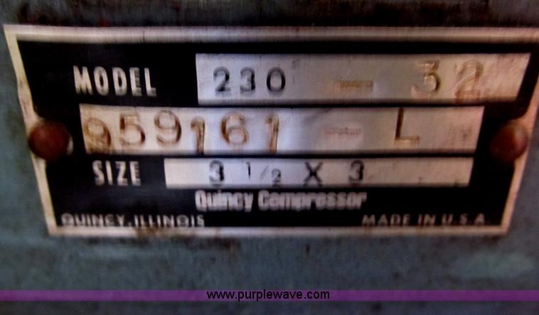 image for item K9308 1976 Quincy 230-32 air compressor