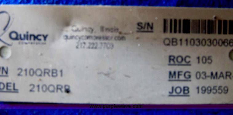 image for item K9319 2011 Johnson Controls air compressor unit