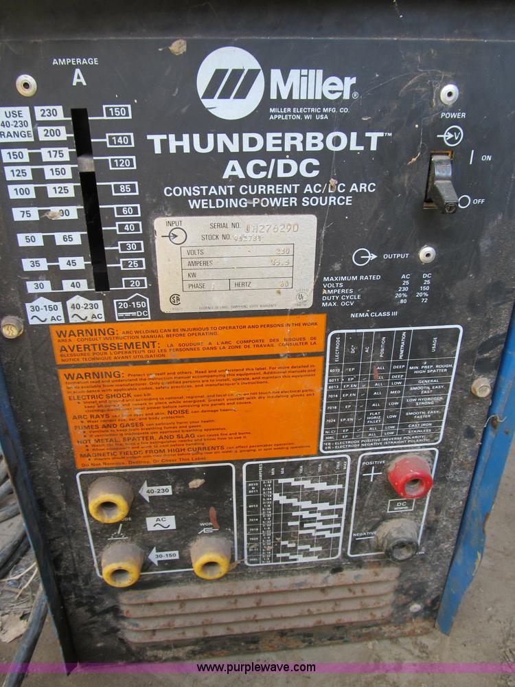 image for item K9322 Miller Thunderbolt AC/DC arc welder