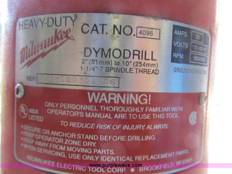 image for item K9325 Milwaukee 4096 heavy duty Dymodrill with stand