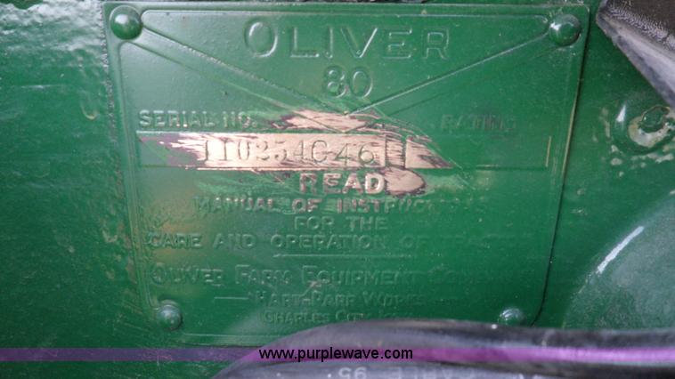 image for item B2772 1940 Oliver Model 80 row crop tractor