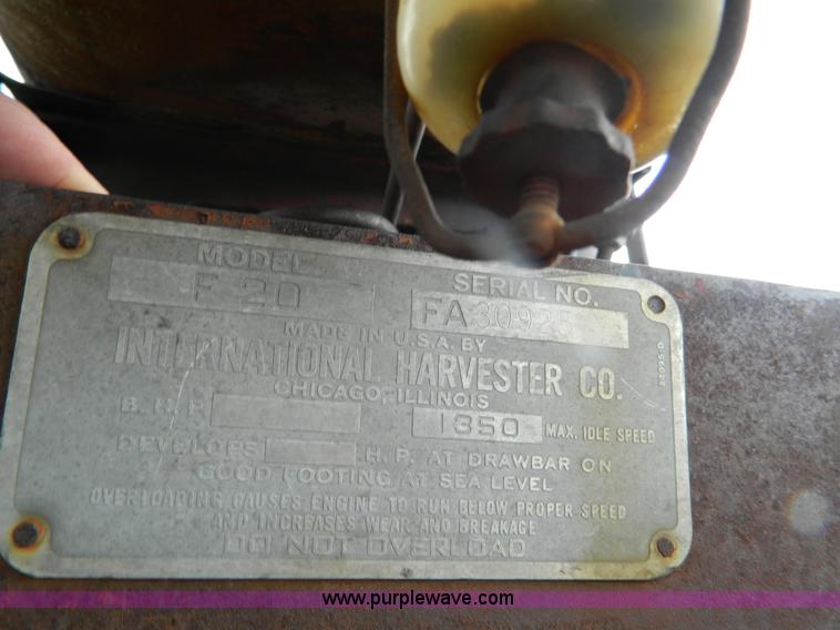 image for item B3721 Farmall F20 tractor