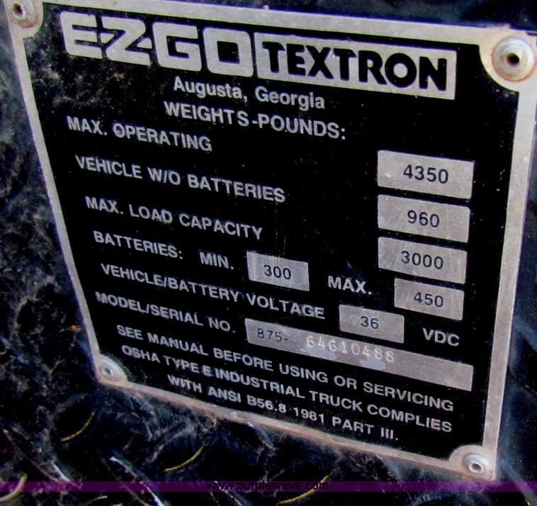 image for item D5315 Ez-go 875 utility cart