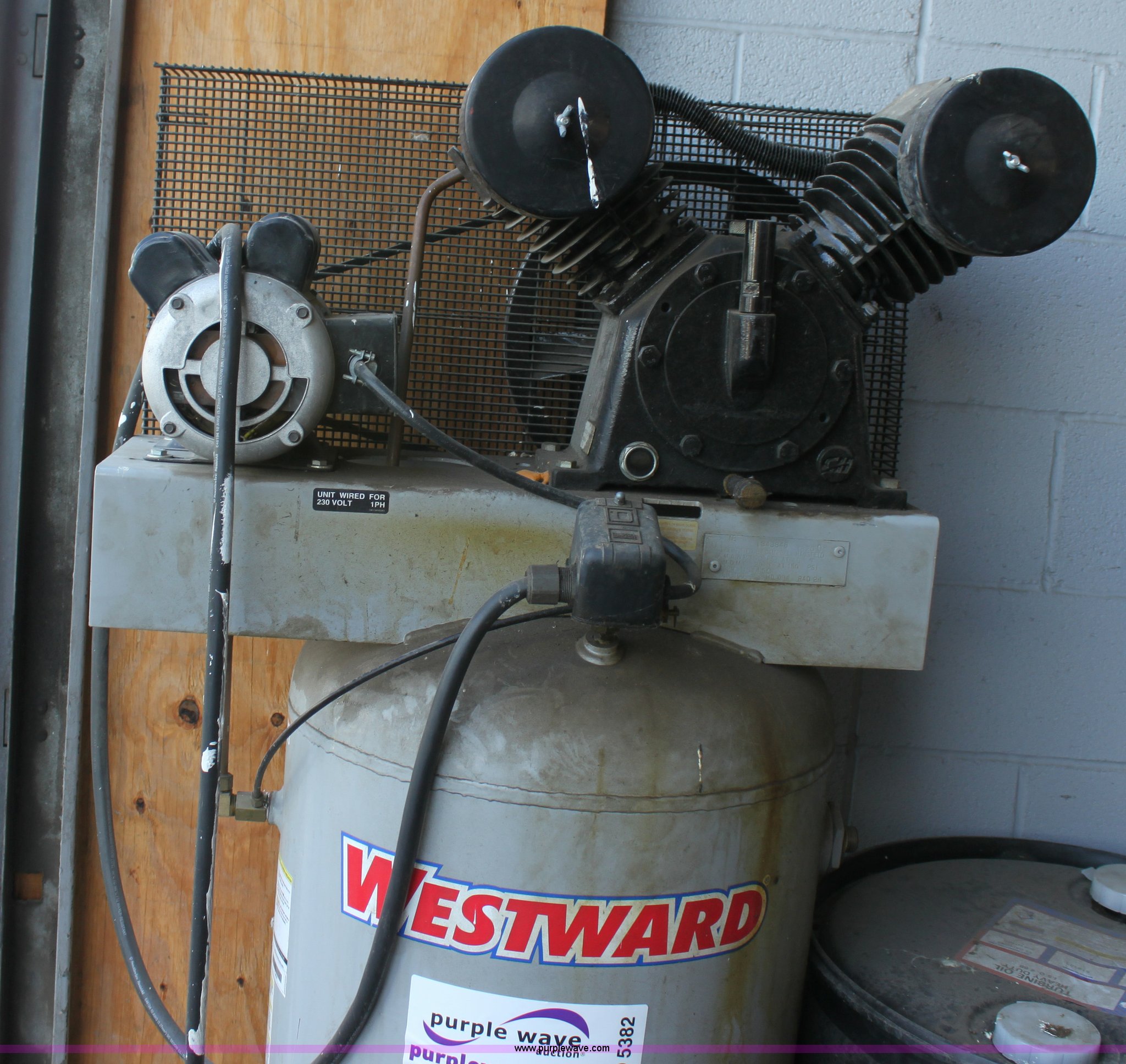Westward 60 gallon air compressor in Wichita, KS Item D5382 sold Purple Wave