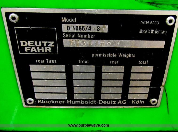 image for item B7336 1986 Deutz Allis 6250 tractor