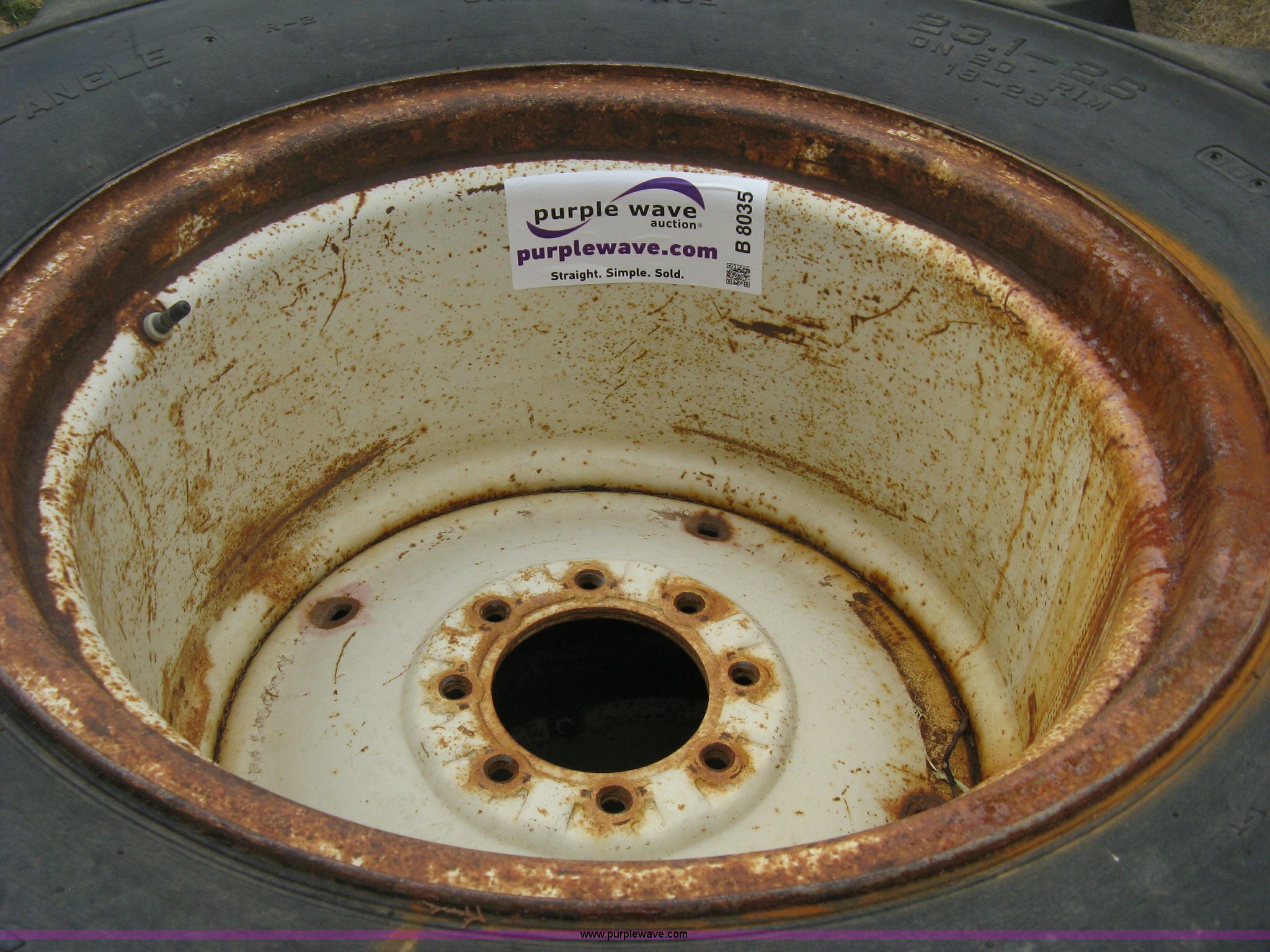 (2) SafeMark multiangle tractor tires and wheels in Mount Hope, KS Item B8035 sold Purple Wave