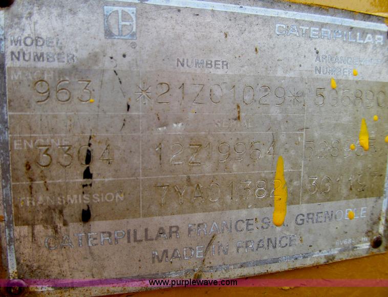 image for item A8431 1987 Caterpillar 963 track loader