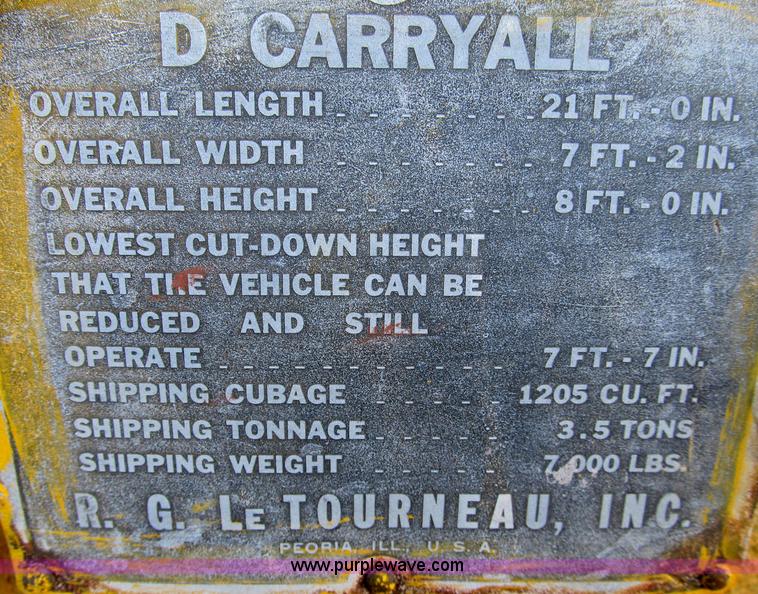 image for item B2766 Letourneau D 5.5 yd. pull behind scraper