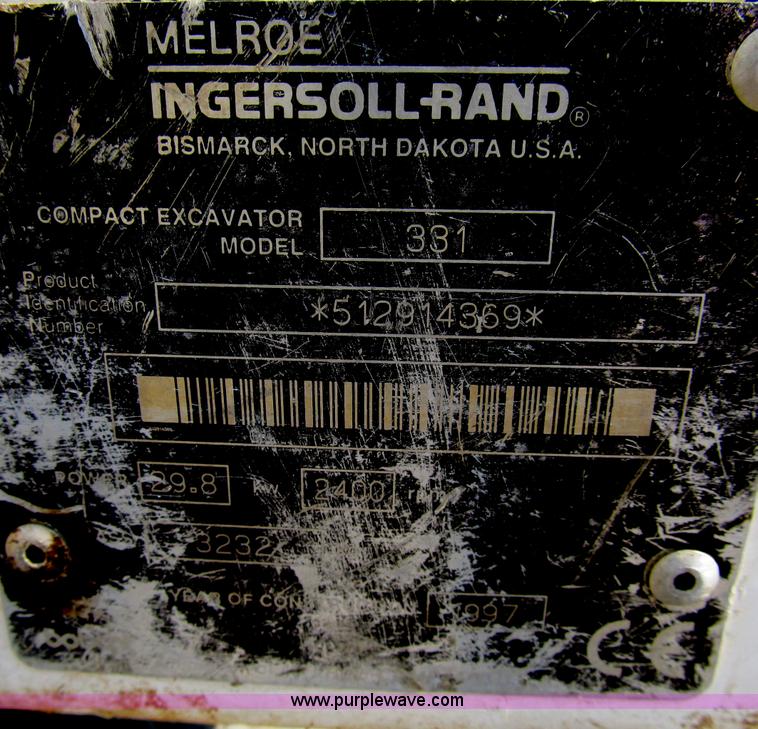 image for item B2788 1997 Bobcat 331 compact excavator