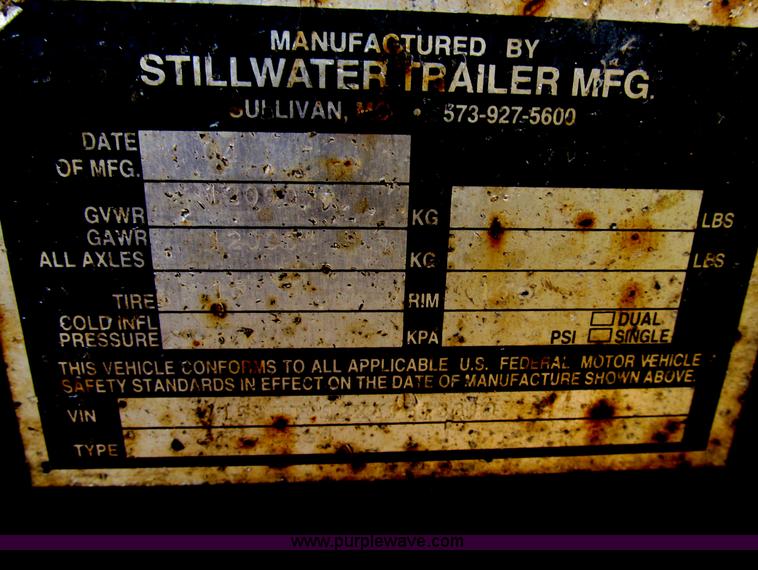 image for item B2789 2004 Stillwater 20' flatbed equipment trailer