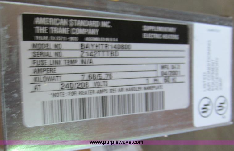 image for item C2382 (6) B American Standard supplementary duct heaters