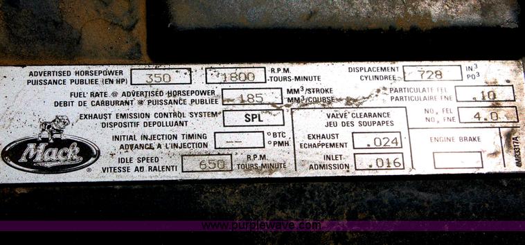 image for item C2602 1999 Mack RD688S dump truck