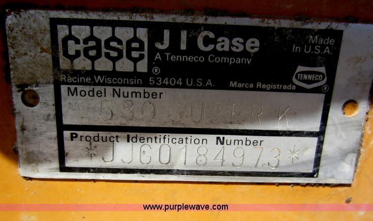 image for item D5592 1994 Case 580 Super K backhoe