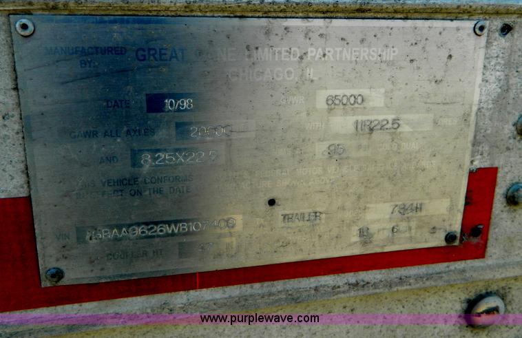 image for item B3825 1999 Great Dane box van trailer