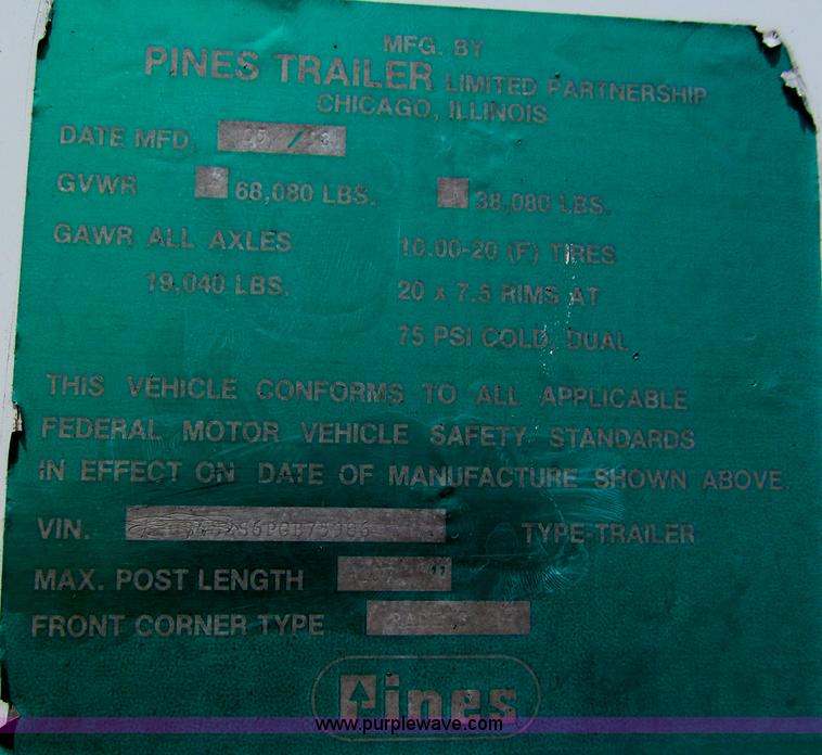 image for item C2322 1993 Pine 48' dry van trailer