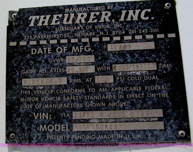 image for item C2366 1988 Theurer 48' dry van trailer