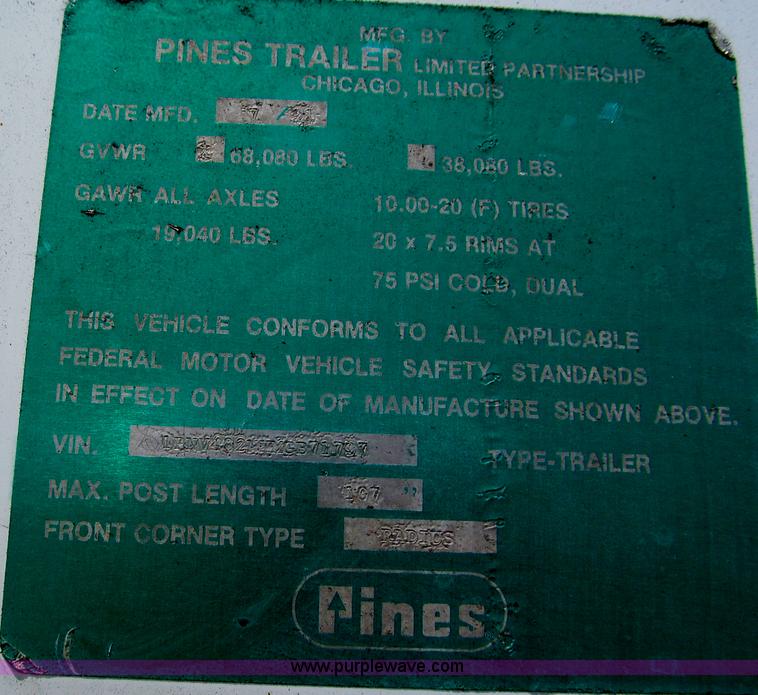 image for item C2367 1991 Pine 48' dry van trailer