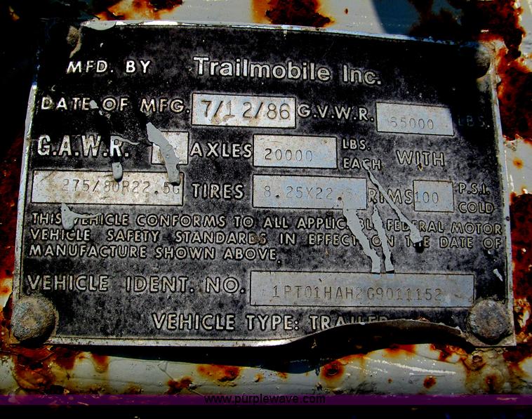 image for item C2369 1986 Trailmobile 48' dry van trailer