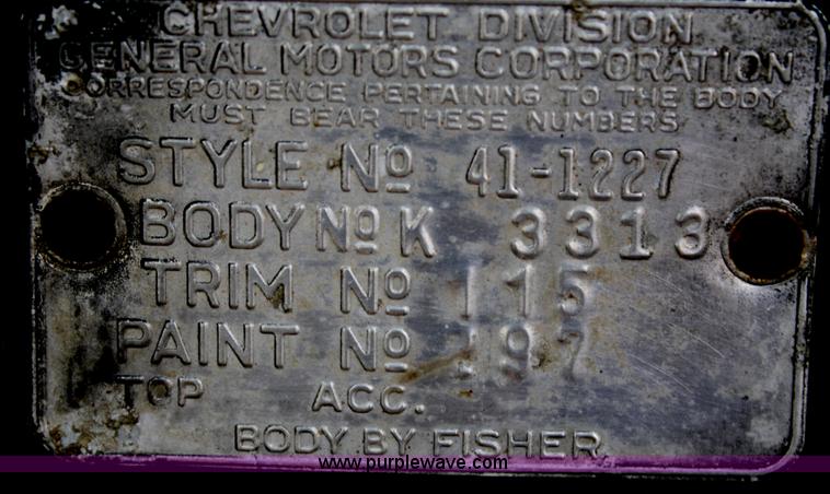 image for item B6852 1941 Chevrolet Coupe frame and body