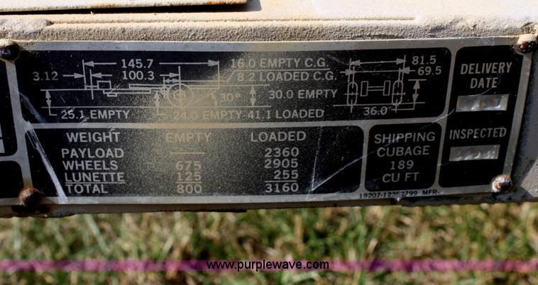 image for item B6937 1991 Kasel one ton army trailer
