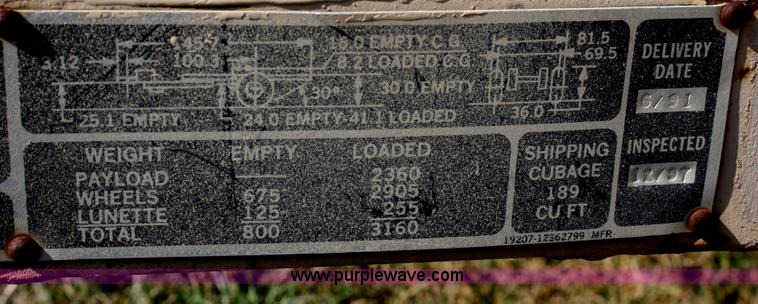 image for item B6938 1991 Kasel one ton army trailer