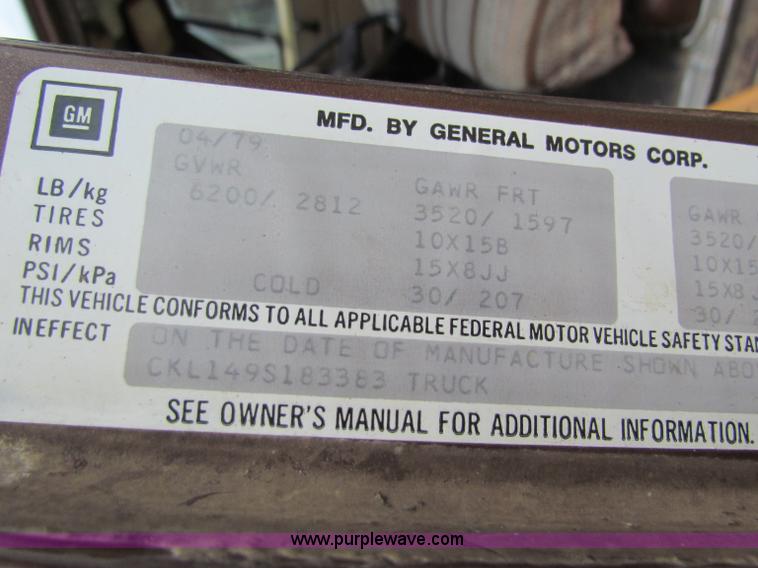 image for item B7393 1979 Chevrolet Bonanza 10 pickup truck