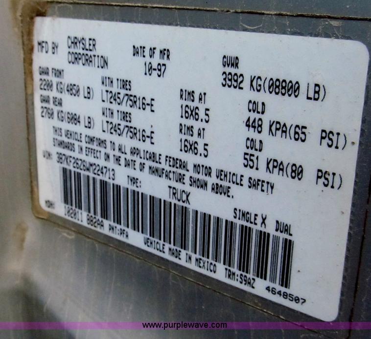 image for item C2404 1998 Dodge Ram 2500 pickup truck