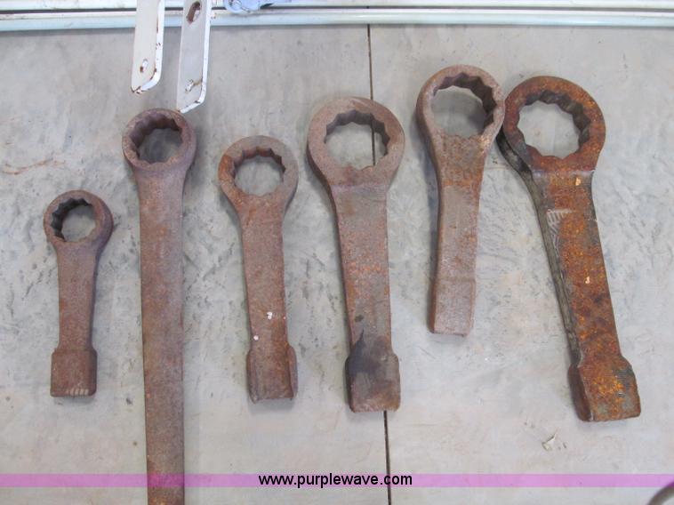 image for item F4523 Assorted large wrenches, sockets, Allen wrenches, and threading equipment