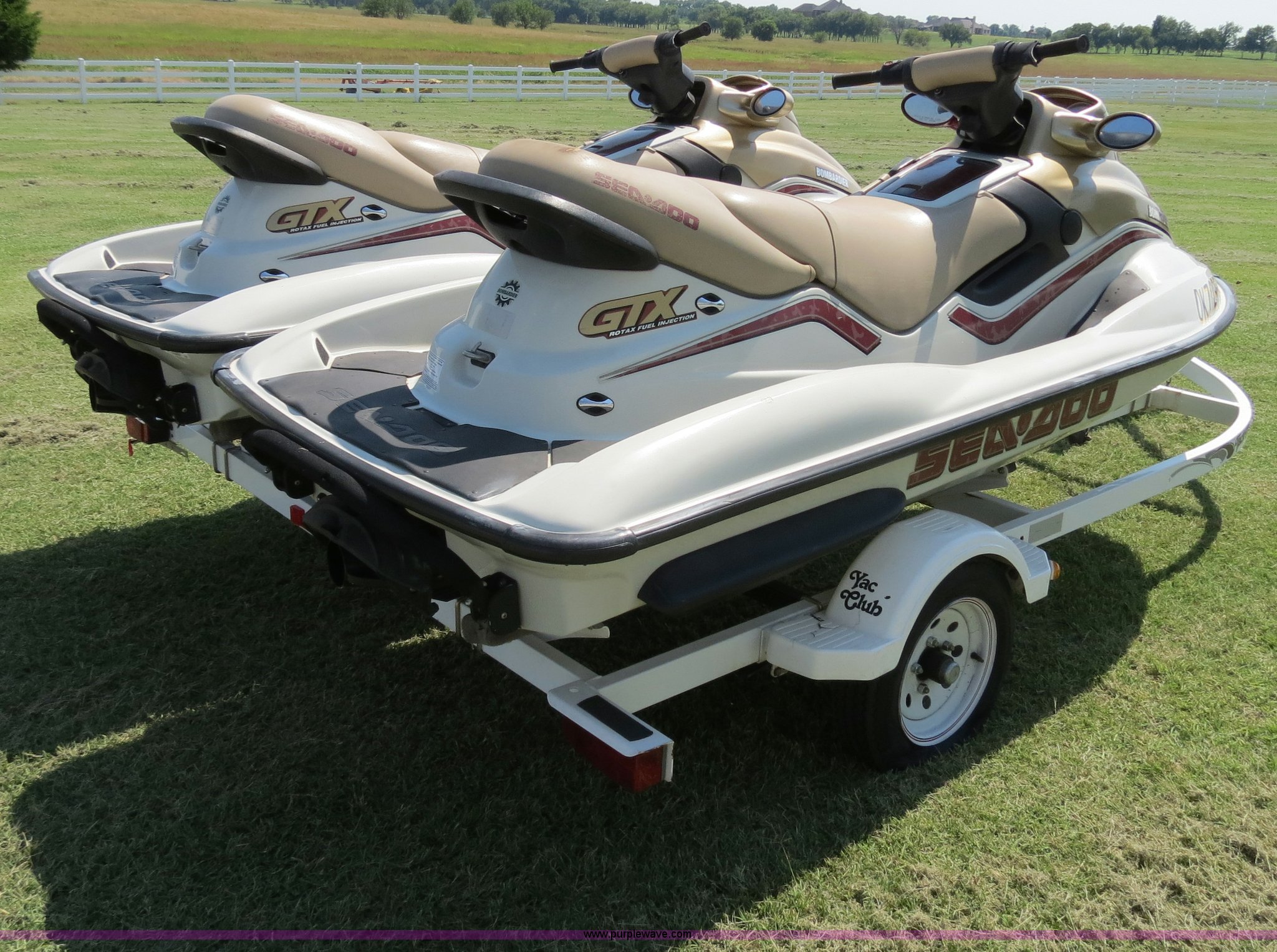 (2) 1999 Bombardier GTX RFI SeaDoo jet skis with trailer in Edmond, OK