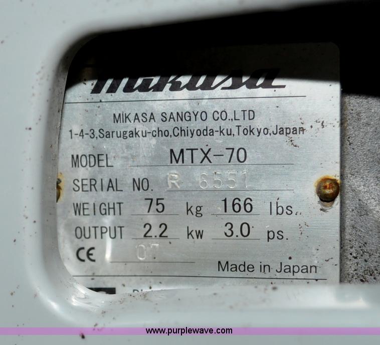 image for item A5963 Mikasa MTX-70 compactor