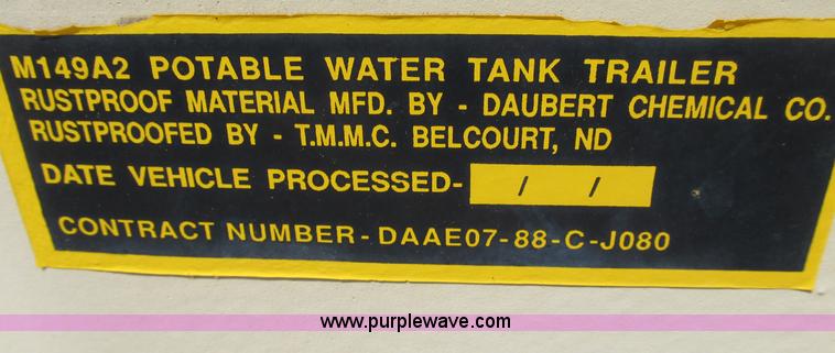 image for item B2794 400 gallon portable water tank